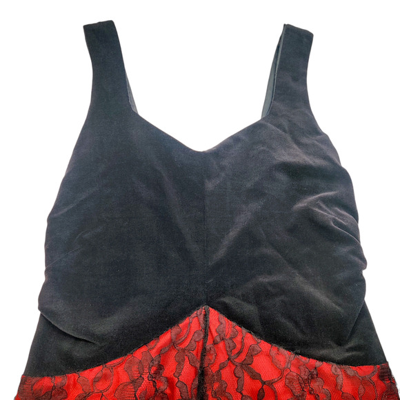 Handmade Vintage Gothic Red Black Velvet Lace Maxi Victorian Maxi Dress Small - Picture 3 of 11